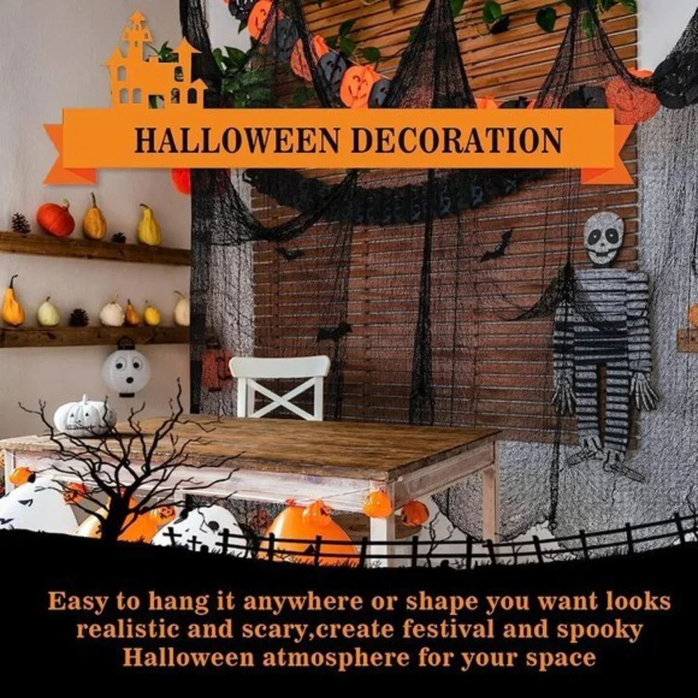 30×72inch Black 5Pcs Halloween‎ Decorations Clearance Creepy Cloth